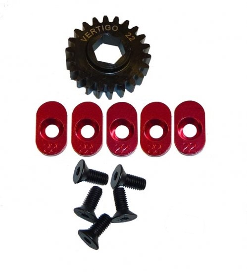 100922 Steel pinion gear w/5 - 22t inserts (Hex Drive Losi) 22T - Click Image to Close